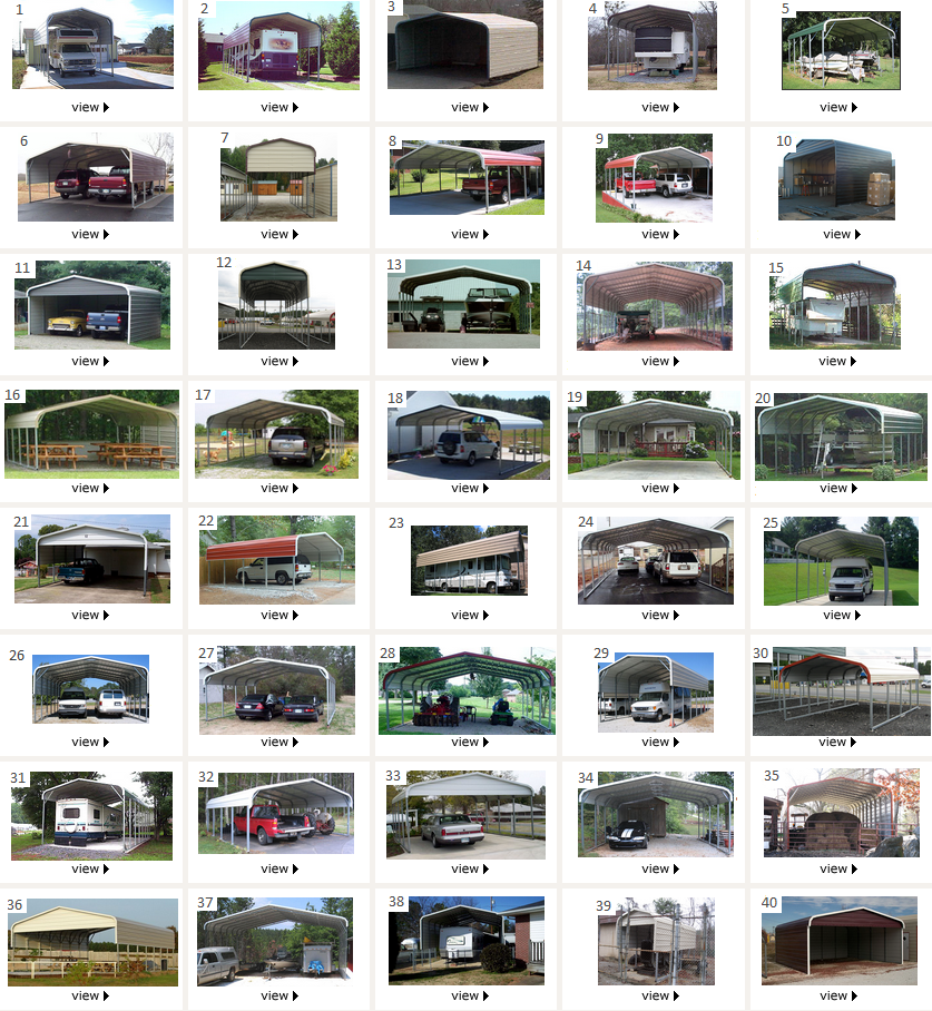 Metal Carports - Regular Rounded Style