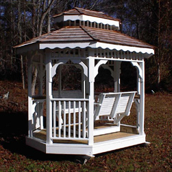 7x9 teahouse with glider - angled view