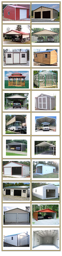 Garages, Carports, RV Covers, Boat Covers, Portable Storage Buildings, Greenhouses, Guardhouses, Gazebos