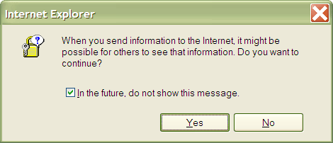 Funny Internet Explorer Warning