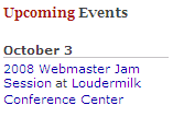 upcoming event