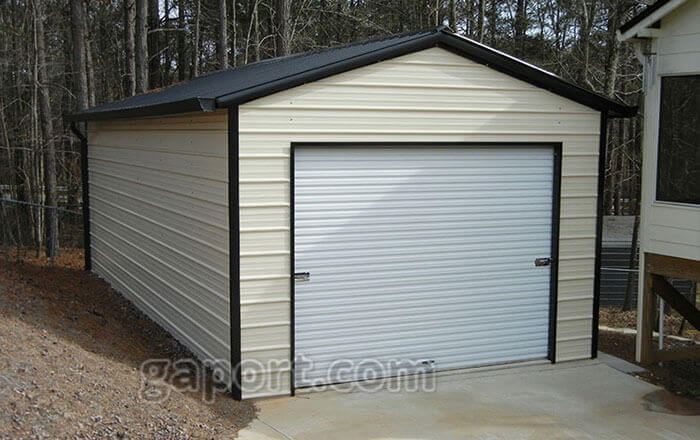 Attractive 14 wide Carolina garage equipped with a single garage door in the end.