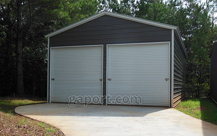 This metal garage is a 22 wide x 40 long x 12 leg height x 15.9 peak height.