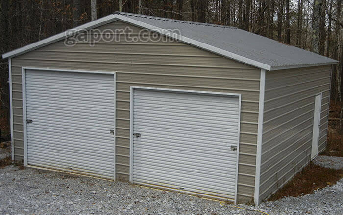 For an example this garage is a 24 x 25 with 10x9 and 9x8 garage doors.