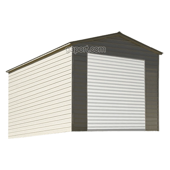 The RV cover has been completely enclosed to demonstrate how you can make an rv garage.