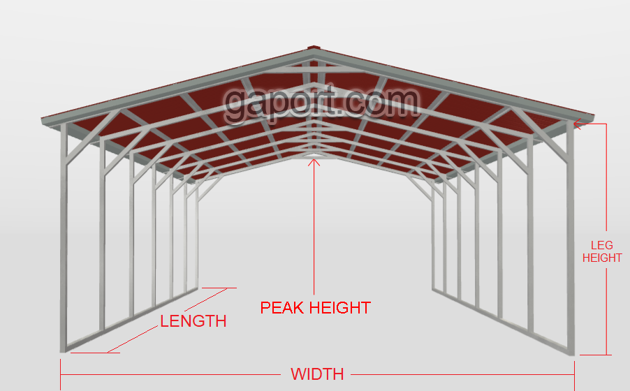 graphic to show leg height in relation to peak height
