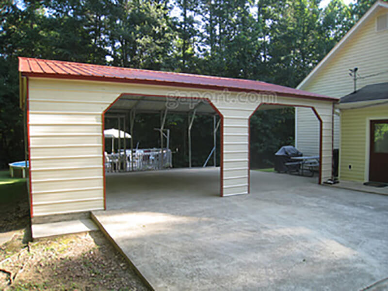 Side Entry Box Eave Style Carports