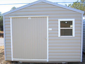 Some people prefer a handsome portable shed with large door.