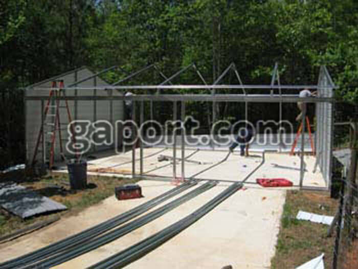 20′x30′x8′ Steel garage construction
