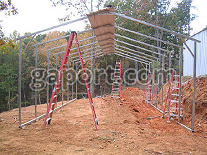 Steel Metal Carport Construction