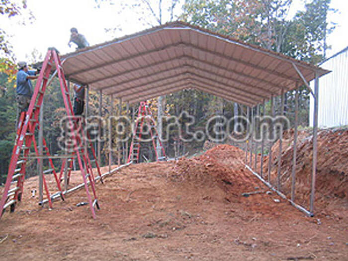 Steel Metal Carport Construction