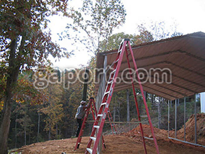 Steel Metal Carport Construction