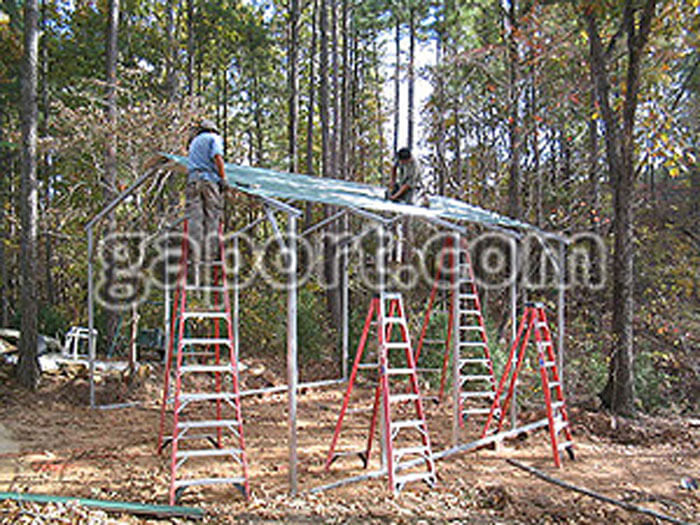 Steel Metal Carport Construction