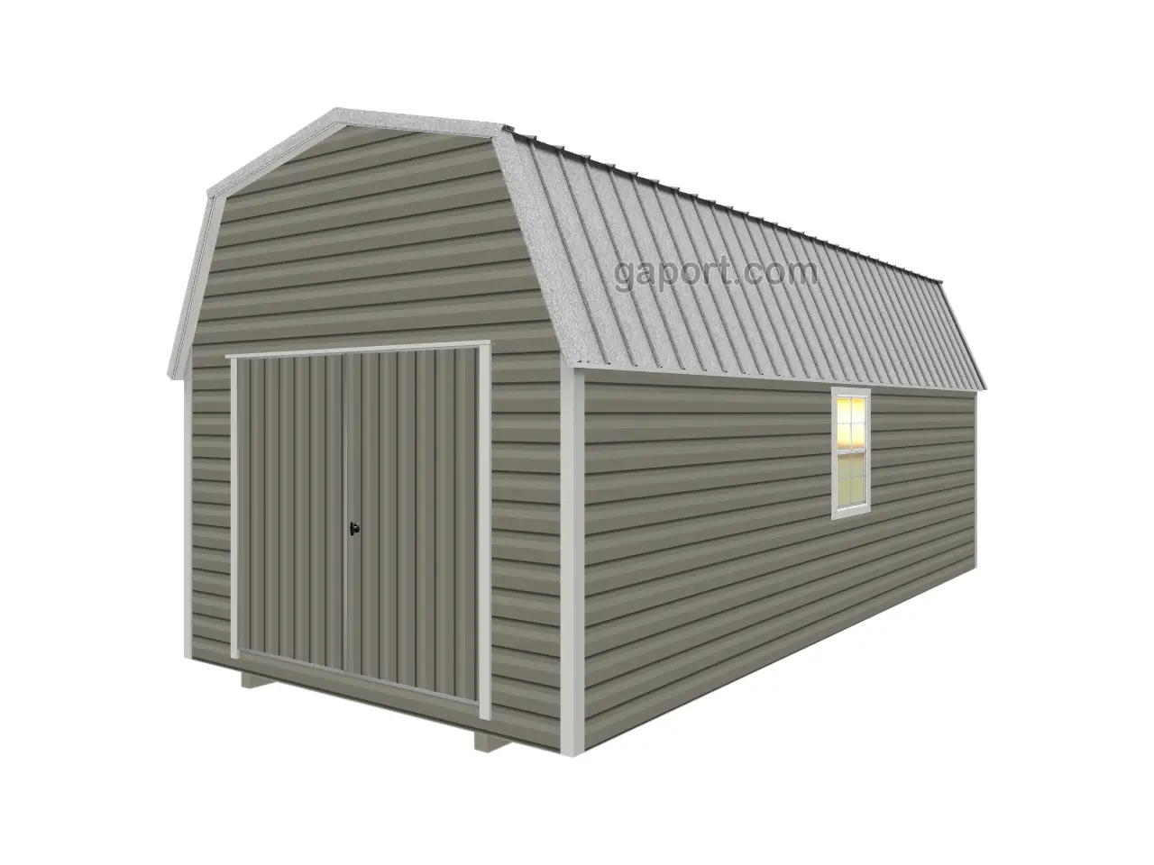 This great tool shed gives you space for seasonal items in the loft to maximize space.