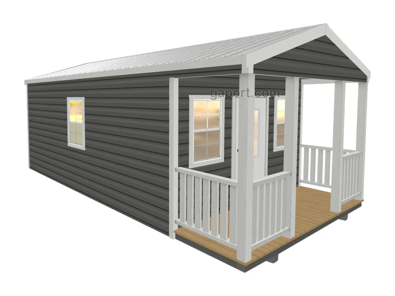 Really nice shed with porch and maximum windows to really make a nice looking shed for your backyard.
