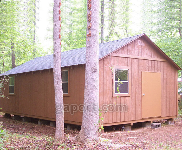 12x24 very large wood storage building space shop or shed with asphalt shingled roof.